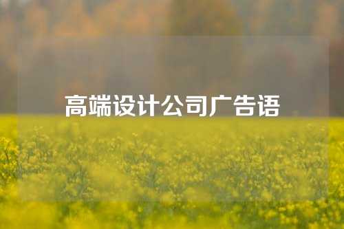 高端设计公司广告语