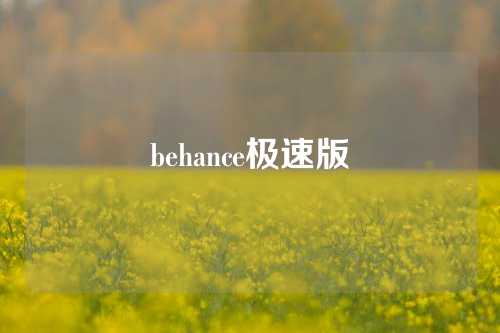 behance极速版