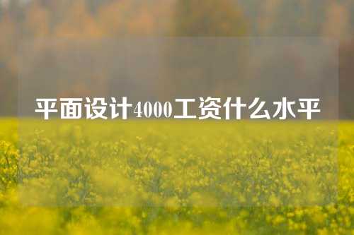 平面设计4000工资什么水平