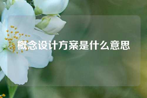 概念设计方案是什么意思