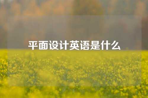 平面设计英语是什么