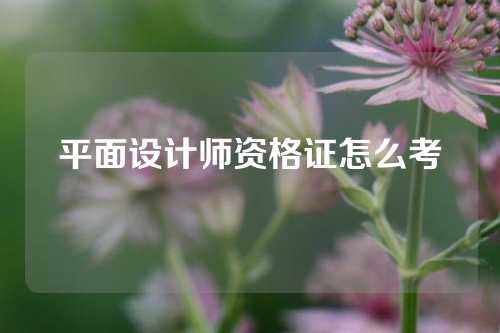 平面设计师资格证怎么考