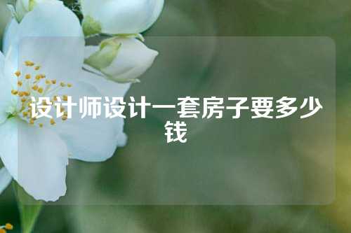 设计师设计一套房子要多少钱