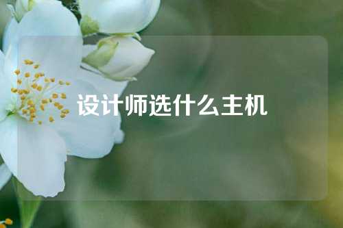 设计师选什么主机