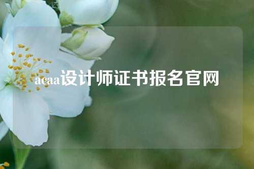 acaa设计师证书报名官网