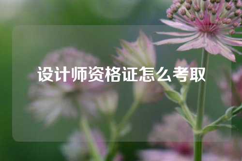 设计师资格证怎么考取