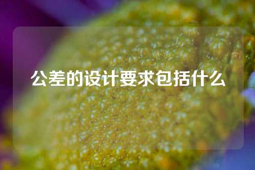 公差的设计要求包括什么