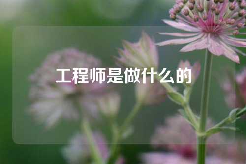 工程师是做什么的