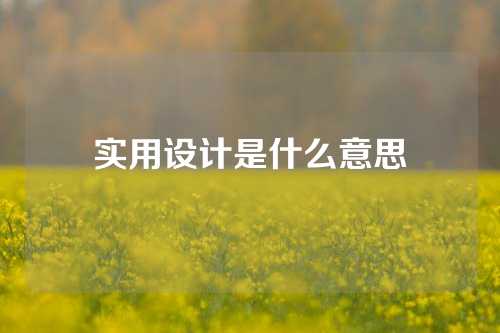 实用设计是什么意思