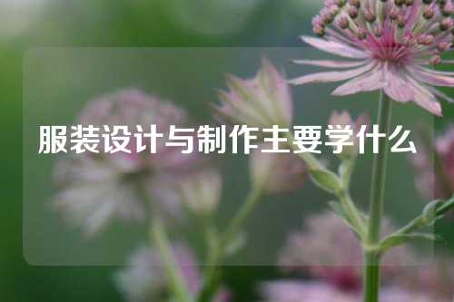 服装设计与制作主要学什么