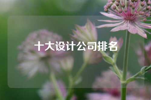 十大设计公司排名