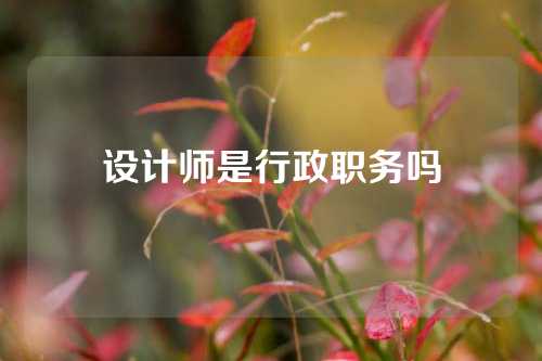 设计师是行政职务吗