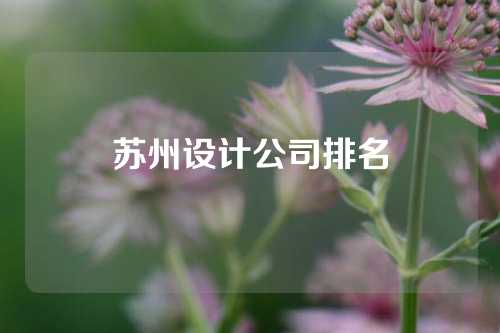 苏州设计公司排名