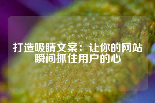 打造吸睛文案：让你的网站瞬间抓住用户的心