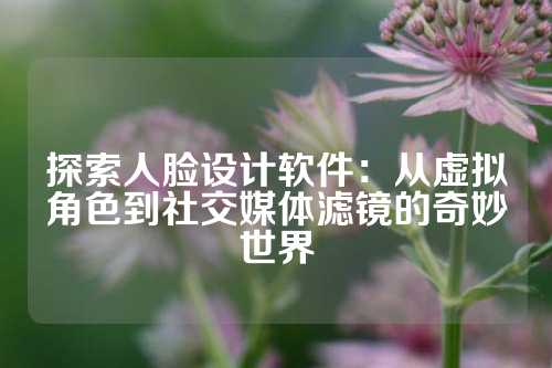 探索人脸设计软件：从虚拟角色到社交媒体滤镜的奇妙世界