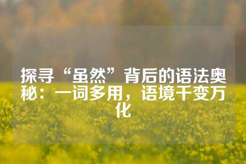 探寻“虽然”背后的语法奥秘：一词多用，语境千变万化