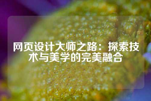 网页设计大师之路：探索技术与美学的完美融合