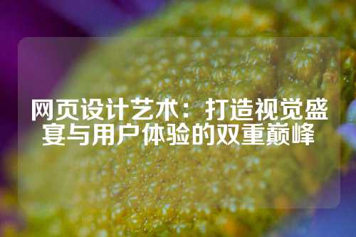 网页设计艺术：打造视觉盛宴与用户体验的双重巅峰