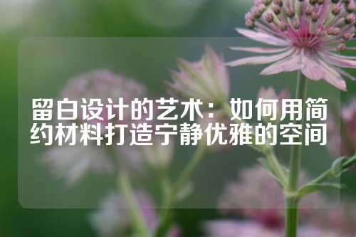 留白设计的艺术：如何用简约材料打造宁静优雅的空间