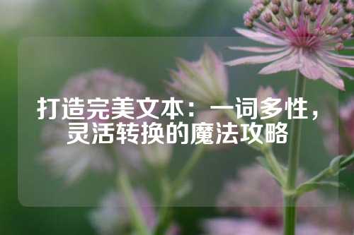 打造完美文本：一词多性，灵活转换的魔法攻略