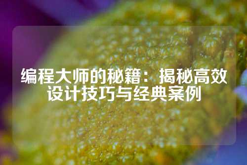 编程大师的秘籍：揭秘高效设计技巧与经典案例